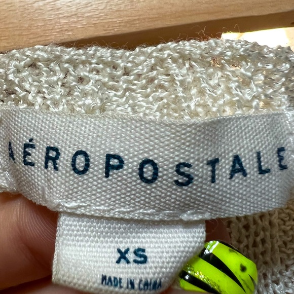 AEROPOSTLE ribbed button-front cropped V-neck cardigan - Picture 3 of 3